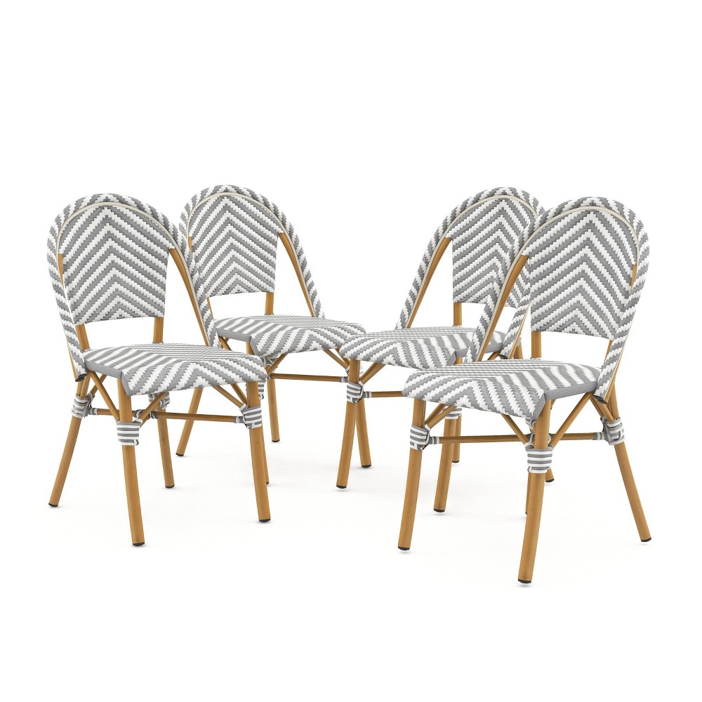 Photos - Garden Furniture 4pk Benton Outdoor French Armless Chairs Gray - miBasics
