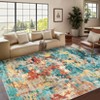 Area Rug for Living Room, Blue Colorful Modern Abstract Washable Rug with Non-Slip Backing, Ultra-Thin Soft Large Rug for Bedroom & Dining Room - 2 of 4