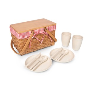 Picnic Time Piccola Picnic Basket Red and White Gingham - 1 of 4