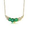 Guili Sterling Silver Necklace with Gold-Plated CZ Bar in Red, Blue, or Green—A Rich, Colorful Statement for Any Outfit. - 2 of 3