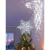 Aoibox Universal Christmas Tree Topper 9.8in Silver Snowflake LED Projector 3D Hollow Glitter Lighted 1 Piece Holiday Decoration - 4 of 4