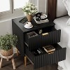 RONSHIN Fluted Nightstands with Charging Station,Modern Wood Bedside Tables with 2 Drawers,USB Ports&Outlets,Gold Accent for Living Room Bedroom - 4 of 4