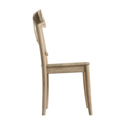 Keaton Beige Wood Cross Back Side Chair