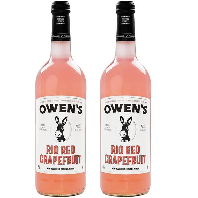 Owen’s Craft Mixers Rio Red Grapefruit 2 Pack Handcrafted in the USA with Premium Ingredients Vegan & Gluten-Free Soda Mocktail and Cocktail Mixer, 1 of 2