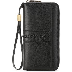 Clotth Vegan Leather Womens Wallet - RFID Blocking Large Capacity - Ladies Zip Around Clutch with Detachable Wristlet, for Daily Use,Travel - 1 of 4