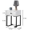 VECELO Vintage Nightstand with Storage Drawer, End/Side Table for Bedroom or Living Room, Metal Frame, White - 2 of 4