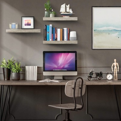 Beige Wood Floating Wall Mantel Shelf 18"