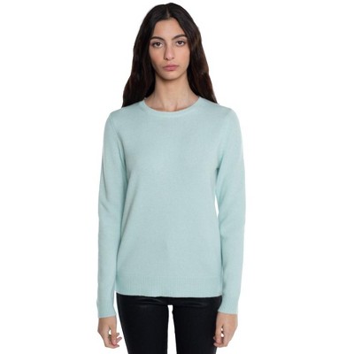 JENNIE LIU 100% Pure Cashmere Extra-ply Cozy Long Sleeve Crew Neck Sweater
