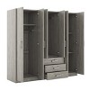 Wooden 6-Door Armoire Closet with 3 Drawers, Wardrobe with Shelves for Hanging Clothes and Storage – Maison Boucle - 4 of 4