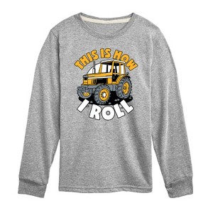 Boys' - Instant Message - This Is How I Roll Tractor Long Sleeve Graphic T-Shirt - 1 of 4