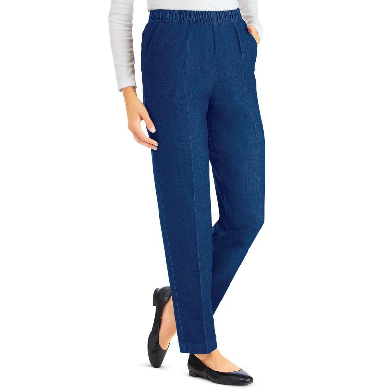 Collections Etc Ladies Pull-On Twill Elasticized Waist Pants, 1 of 5