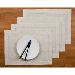 Solino Home Linen Classic Hemstitch Placemats - 1 of 4