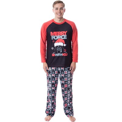 Star Wars Mens' Darth Vader Merry Force Be With You Sleep Pajama Set Black