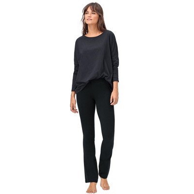 Ellos Women's Plus Size Stretch Bootcut Sleep Pants - 18/20, Black : Target