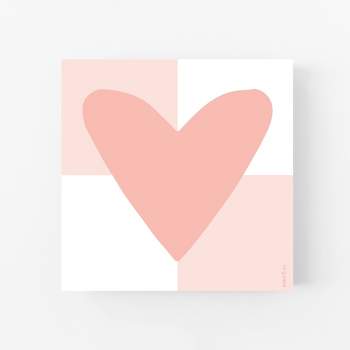 Pink Heart 6" x 6" Square Love Notepad by Ramus & Co (100 Heavyweight Tear-Off Sheets)