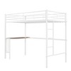 Twin Size Metal Loft Bed with Desk, High Twin Loft Bed Frame for Kids Toddlers Boys Girls, White - 4 of 4