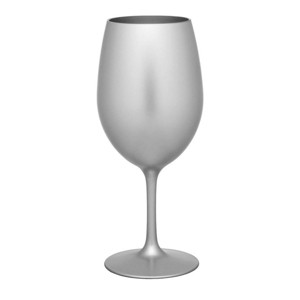 ChicFurnit Drinkware Metallic Plastic Wine Glasses Unbreakable Acrylic Design for Stylish Entertaining, Silver, 2.88"*2.88"*8.88" - 1 of 4