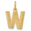Black Bow Jewelry 14k Yellow Gold, Julia Collection, Small Satin Block Initial W Pendant - 3 of 4