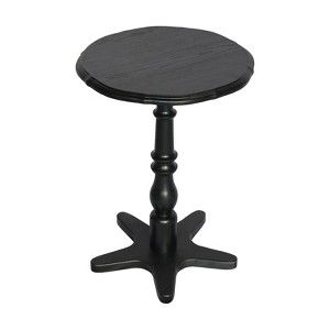 FONTOI 15.75" Round Small End Table, Wooden Pedestal Side Coffee Tables for Living Room, Bedroom, Entryway, Black, 15.75"*21.65"*15.75" - 1 of 4