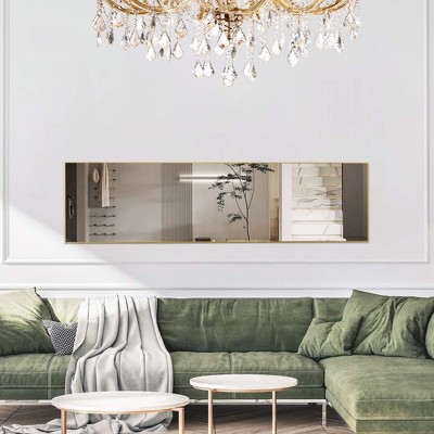 GlasFlength Decorative Wall Mirrors 16*59 Inch Bathroom Mirror Modern Wall Decor, Unique Style, for Entryway, Bedroom,Living Room, Washroom, Gold