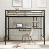 Full Size Metal Loft Bed with Desk, Loft Bed Frame with Ladder and Storage Shelves, Platform Bed for Bedroom Living Room, No Box Spring Needed 78.1" - 2 of 4