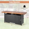 Costway 57'' Rectangular Propane Gas Fire Pit 50,000 Btu Heater Outdoor Table Brown - 3 of 4