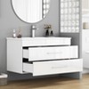 Gulches 36 in 1 Sink Bathroom Vanity Glossy White Bath Vanity with White Ceramic Top Double Soft-Close Drawers Long Metal Handle - 4 of 4