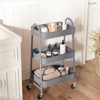 DSVIMOY 3 Tier Rolling Cart, Metal Utility Storage Organizer with Wheels, Kitchen Trolley, Bathroom, Office Shelves, Green, 16.9"*12.2"*30.9" - 4 of 4