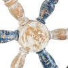 Olivia & May 22"x19" Wood Ship Wheel Distressed Two-Toned Wall Decor with Brown Accents Blue: Nautical Theme, Horizontal Orientation - 4 of 4