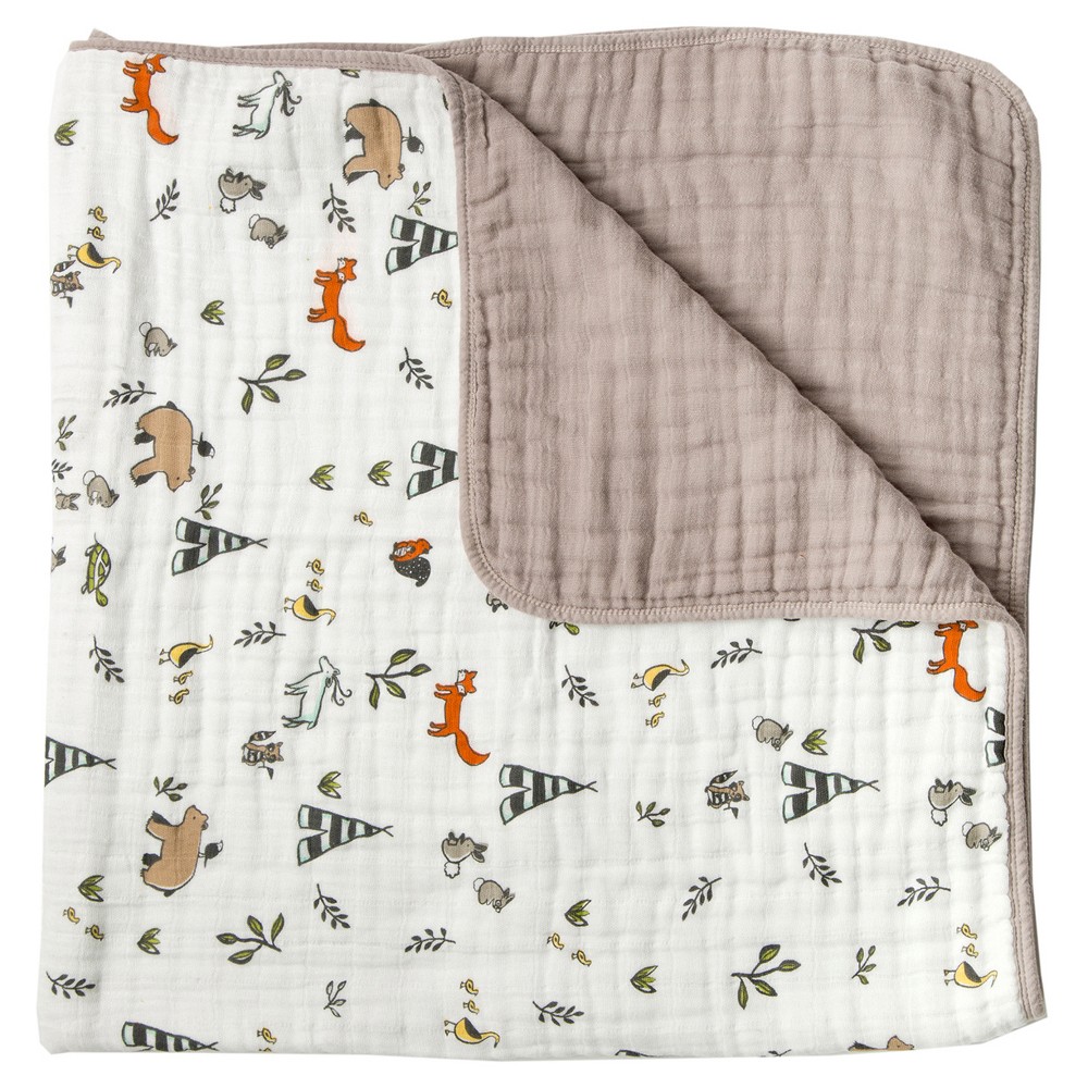 Photos - Duvet Little Unicorn 4-Layer Cotton Quilt Blanket - Forest Friends