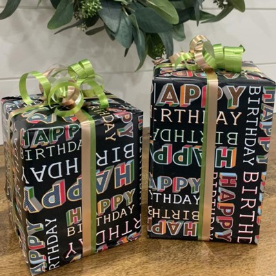 20sq ft 'Happy Birthday' Gift Wrapping Paper - Spritz™