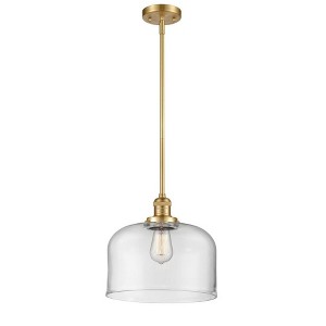 Bell - 1 Light Stem Hung Mini Pendant In Industrial Style-13 Inches Tall and 12 Inches Wide - 1 of 1