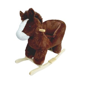ORRD Plush Moose Rocking Horse for Toddlers, Ride-On Toy with Music, Safety Belt & Hand Puppets, Apricot - 1 of 4