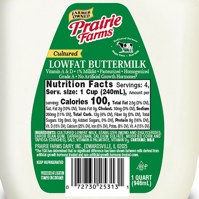Prairie Farms 1% Buttermilk - 1qt, 4 of 5