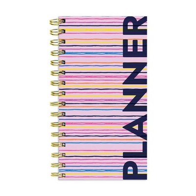 Undated Pocket Planner 3.5" x 6.5" Ultimate Weekly Spiral Pink Stripe - TF Publishing