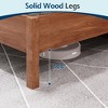 AMERLIFE Wood Bed Frame with Tall Upholstered Curved Headboard, Solid Wood Platform, No Box Spring Needed, Wood Slat Support - 4 of 4