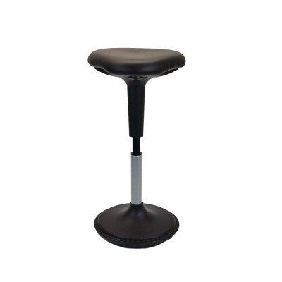 Photo 1 of WOBBLE STOOL Standing Desk Chair ergonomic tall adjustable height sit stand-up office balance drafting bar swiveling leaning perch perching high swivels 360 computer active sitting black saddle seat
