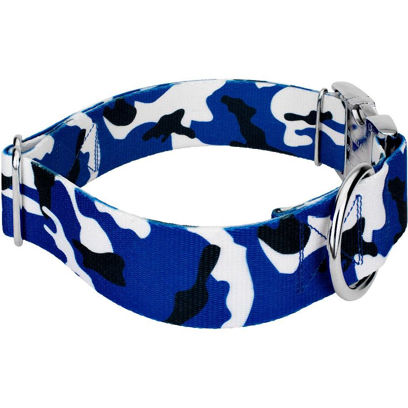 Country Brook Petz 1 1/2 Inch Premium Royal Blue and White Camo Dog Collar, 3 of 5