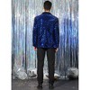 INSPIRE CHIC Men's Prom Party Shiny Sequin Tuxedo Suit Blazer - 4 of 4