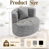 Huxxion 360° Modern Swivel Accent Chair, Upholstered Round Chair with Pillow, Round Reading Chair for Living Room, Bedroom, Gray - 2 of 4
