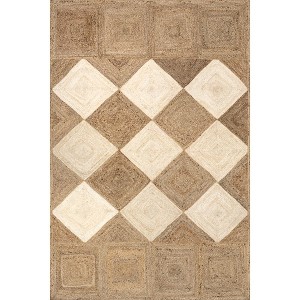 Nuloom Kiraz Trellis 5x8 Jute Indoor Area Rug for Dining Room Rug Neutral Rug Living Room Rug, Natural/Ivory - 1 of 4
