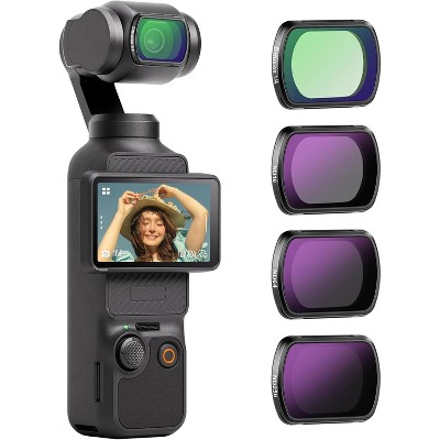 Boersma Magnetic ND&Black Diffusion 1/4 Effect Filter Kit Compatible with DJI OSMO Pocket 3 Creator Combo Accessories, Action Camera 4 Pack