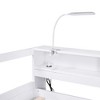 NicBex Twin XL Daybed Modern Wooden Bed Frame with 2 Trundles, 3 Compartments, Light and Ports for Bedroom, Living Room, No Box Spring Required, White - 4 of 4