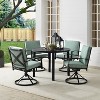 5pc Kaplan Outdoor Steel Round Dining Set with Swivel Chairs Mist/Bronze - Crosley - 2 of 4