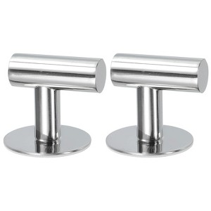 Unique Bargains Stainless Steel Waterproof Adhesive Decorative Hooks and Hangers 1.97" 2 Pcs - 1 of 4