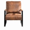 CAVINAS PU Leather/Microfiber/Velvet Upholstered Accent Chair with Metal Frame,Mid Century Arm Chair with Cushion for Bedroom,Reading Room - 3 of 4