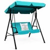 Tangkula Blue Outdoor Swing Canopy Patio Swing Chair 2-Person Canopy Hammock - 3 of 4