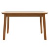 Gulches 47 Inch Mid Century Modern Dining Table Solid Rubberwood Oval Curved Corners 4 People Kitchen Dining Room - 4 of 4