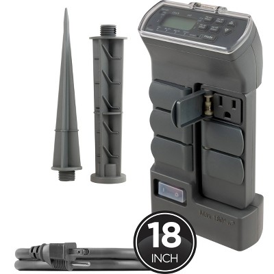 GE Outdoor Digital Stake Timer 6 Grounded Outlet Dusk to Dawn Photocell On/Off 2 Setting 18" Cord: Green Plastic, 1-Year Warranty