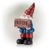22" Welcome Sign Magnesium Oxide Gnome Statue - Alpine Corporation: Outdoor Decor, Rust-Resistant - 3 of 4